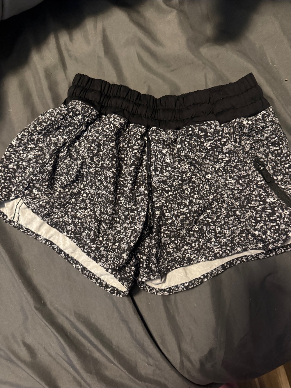 Women’s Black & White Patterned Athletic Shorts